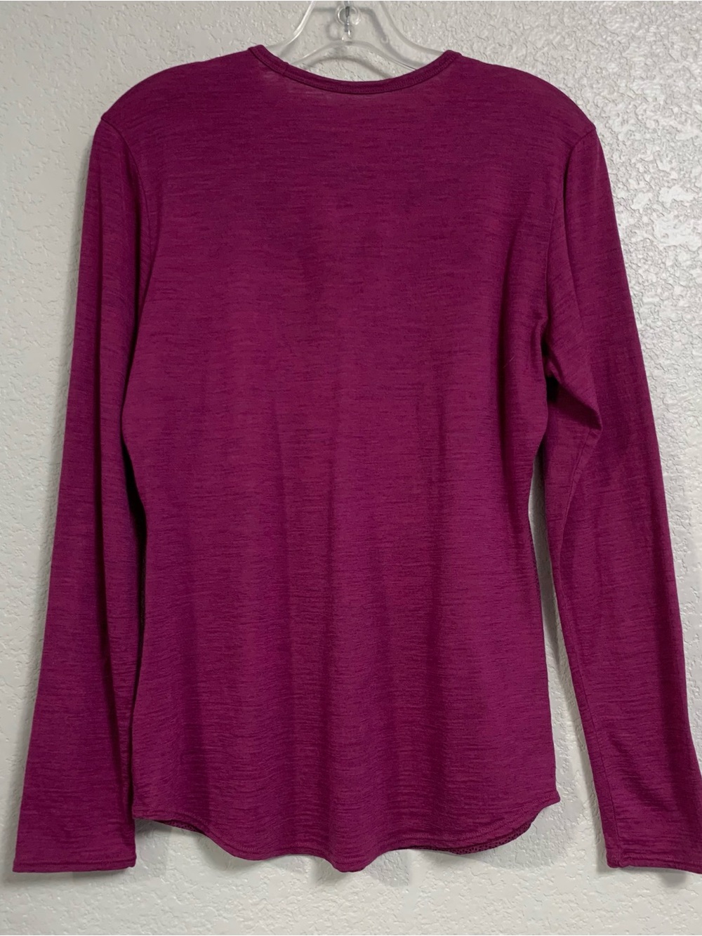 Segments Tee Top Womens M Merino Wool Base Layer Print Long Sleeve Crew Magenta - Picture 2 of 16
